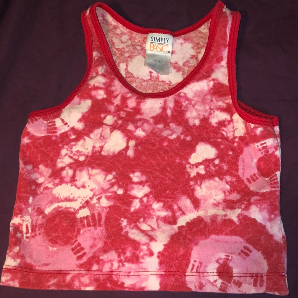Red girl’s tie dye hippie tank